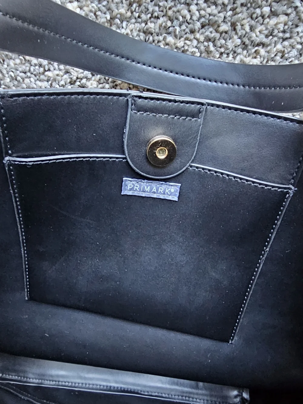 Primark Black Suede-Style Tote with Magnetic Closure